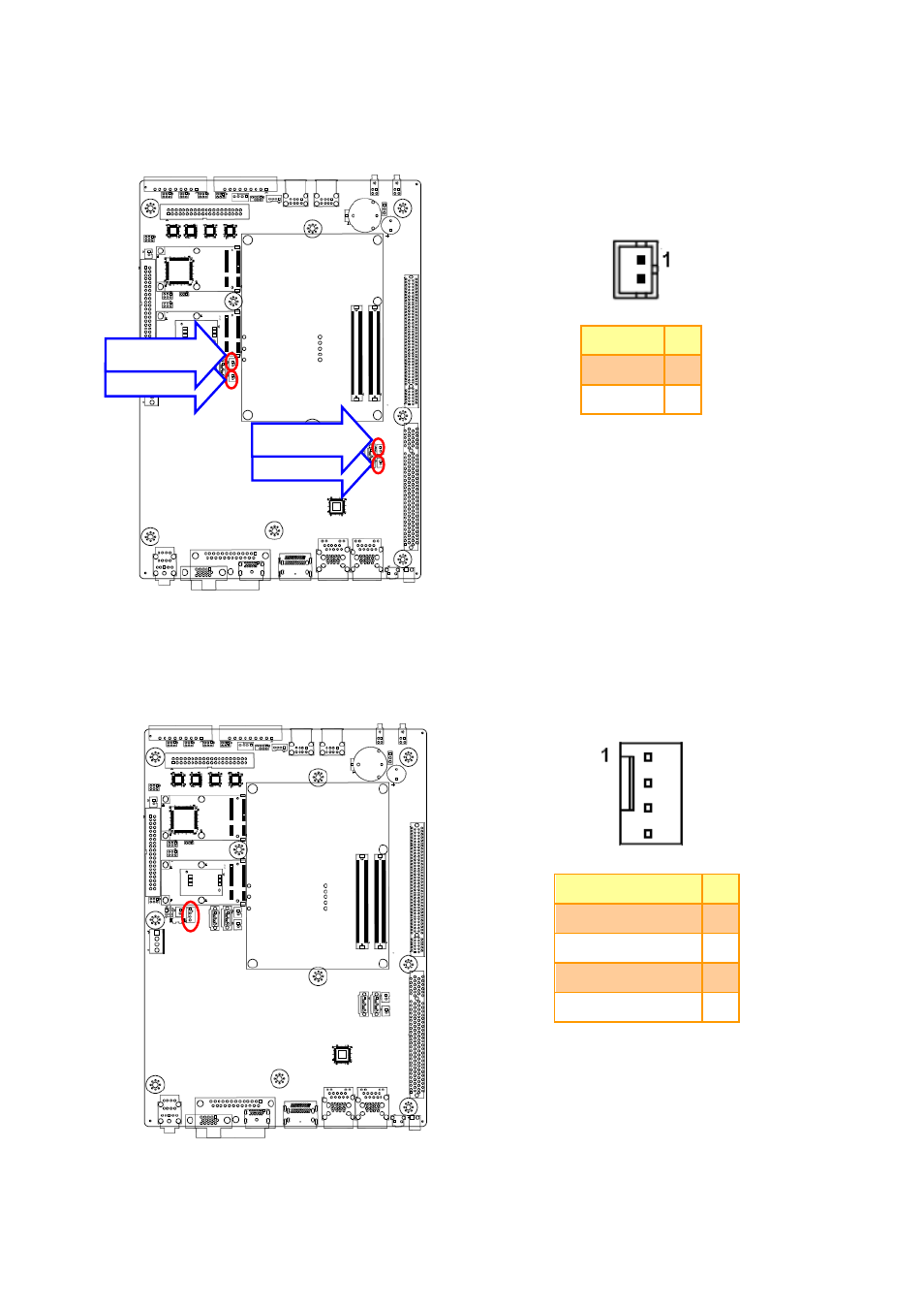 Sata power connector 1/2/3/4 (satapwr1/2/3/4), Cpu fan connector (cfan1) | Avalue EPS-QM87 User Manual | Page 25 / 35