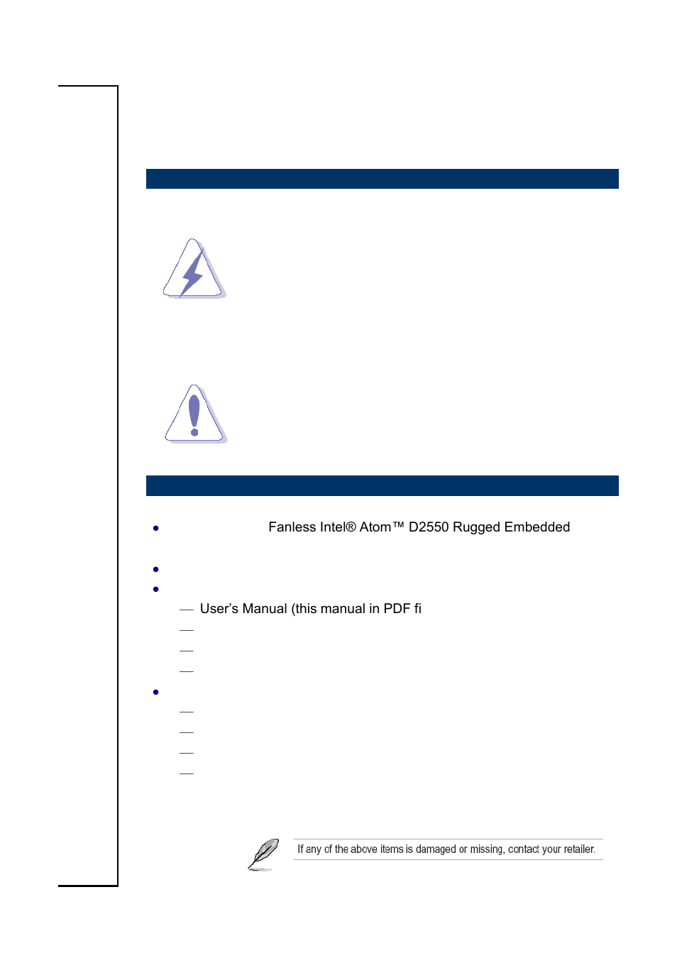 Getting started | Avalue EMS-CDV User Manual | Page 2 / 28