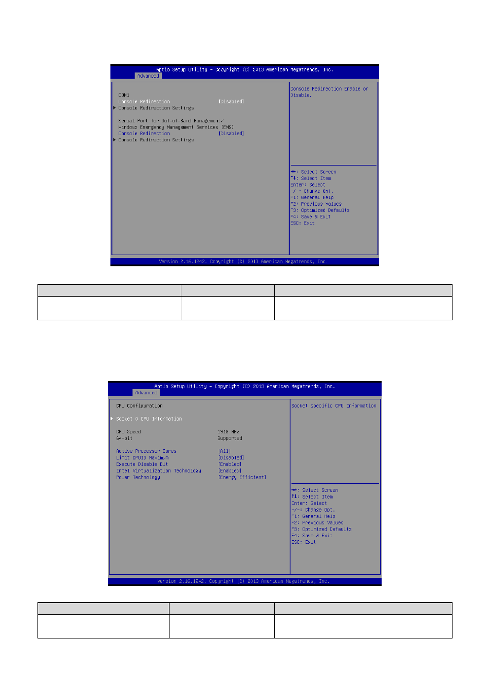 Serial port console redirection, Cpu configuration | Avalue EMS-BYT User Manual | Page 61 / 85