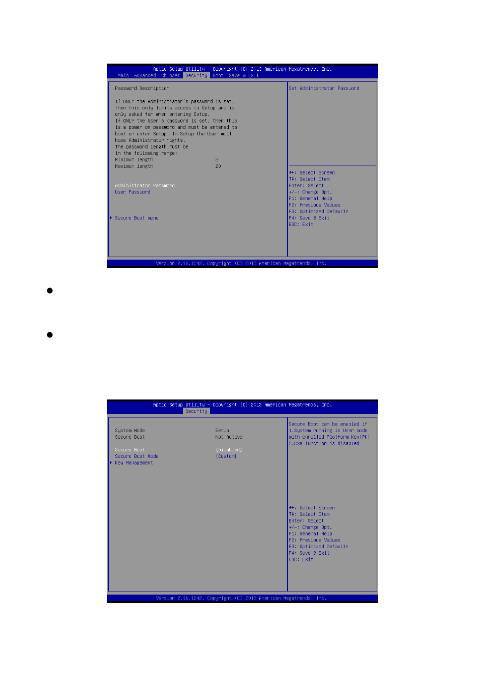 Security, Secure boot menu | Avalue EMS-BYT User Manual | Page 74 / 85