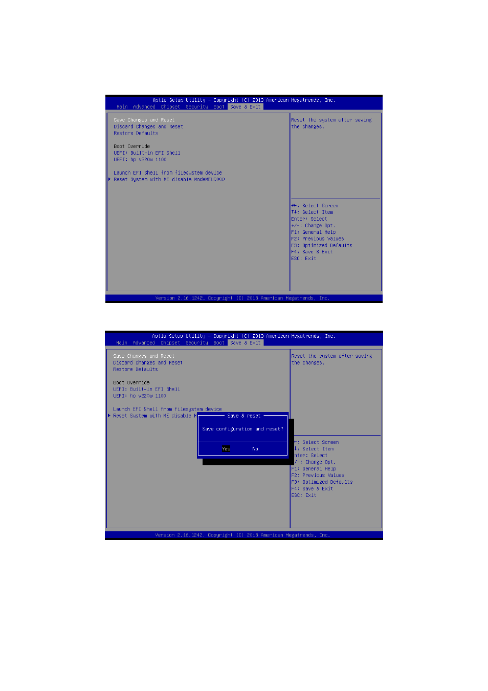 Save and exit, Save changes and reset, Discard changes and reset | Avalue EMS-BYT User Manual | Page 77 / 85