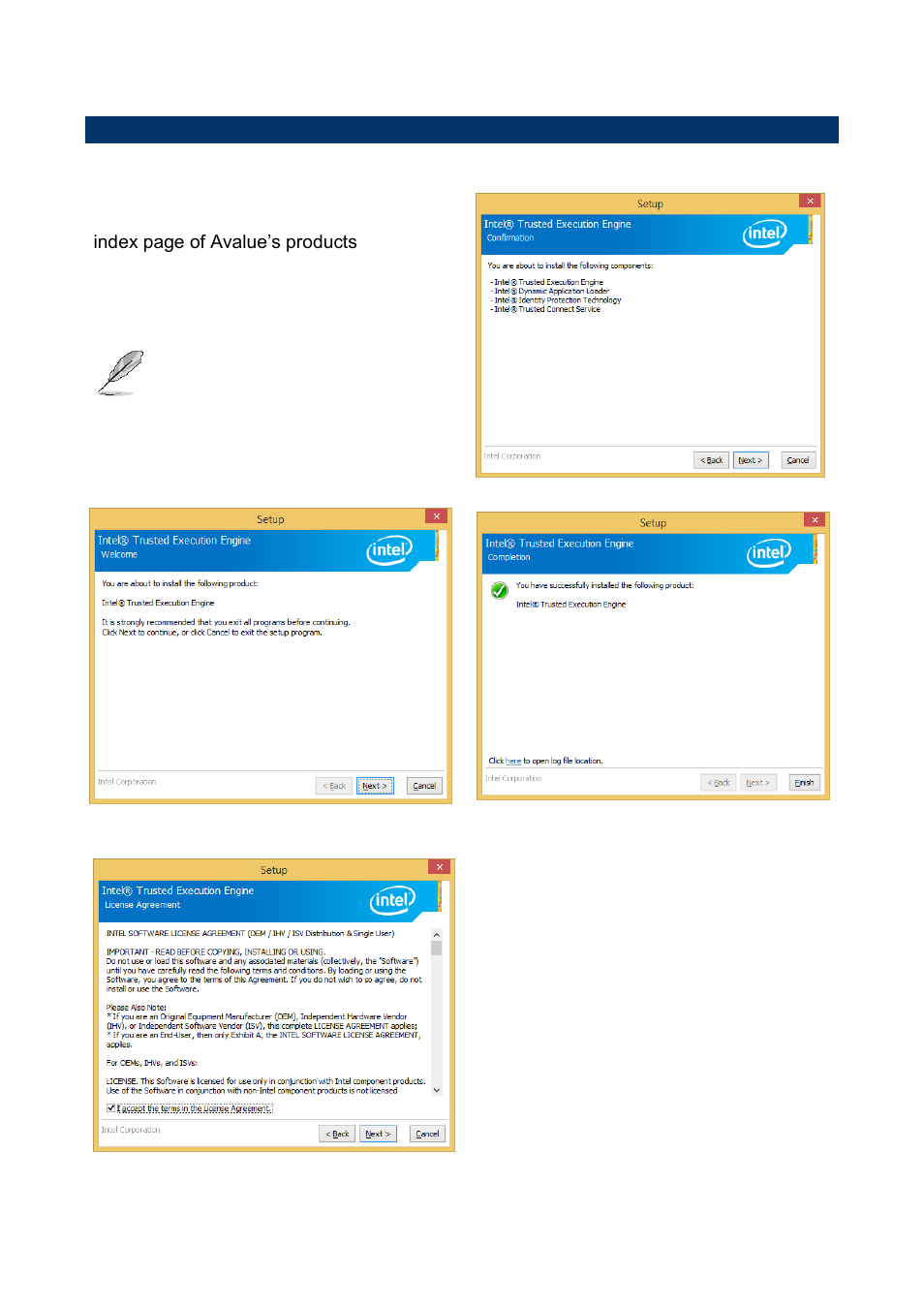 Install txe driver | Avalue EMS-BYT User Manual | Page 82 / 85