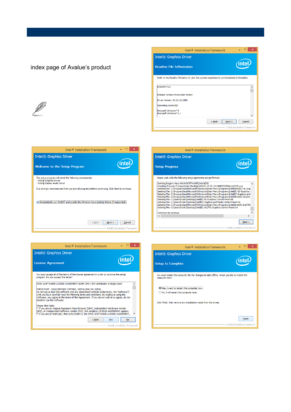 Install vga driver | Avalue EMS-BYT User Manual | Page 83 / 85