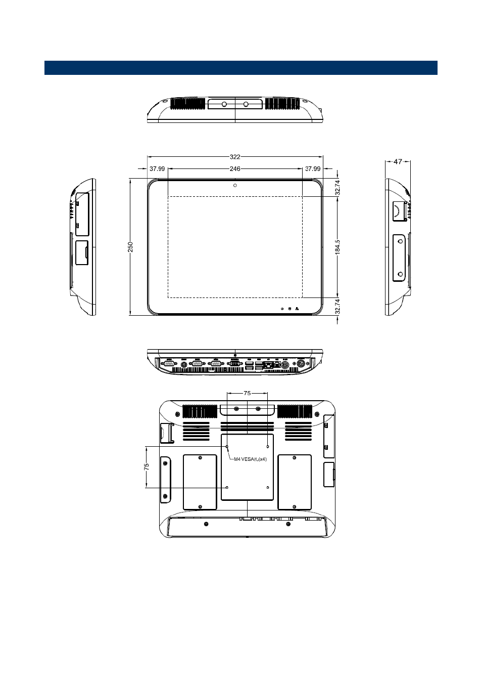 System dimensions | Avalue RITY120 User Manual | Page 9 / 16