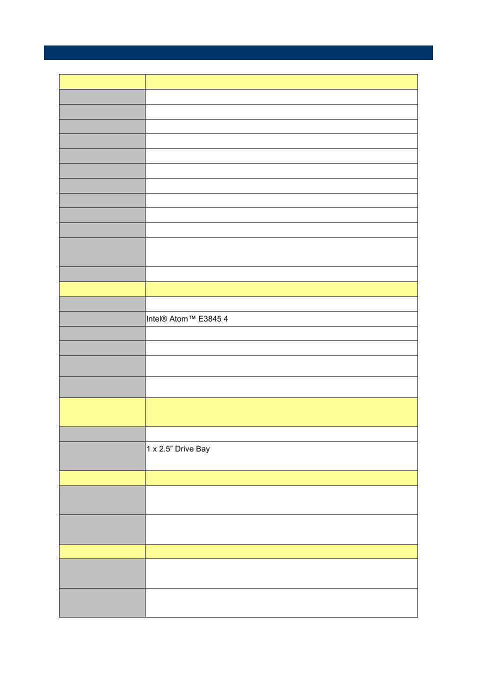 System specifications, 3 system specifications | Avalue RITY122 User Manual | Page 5 / 15