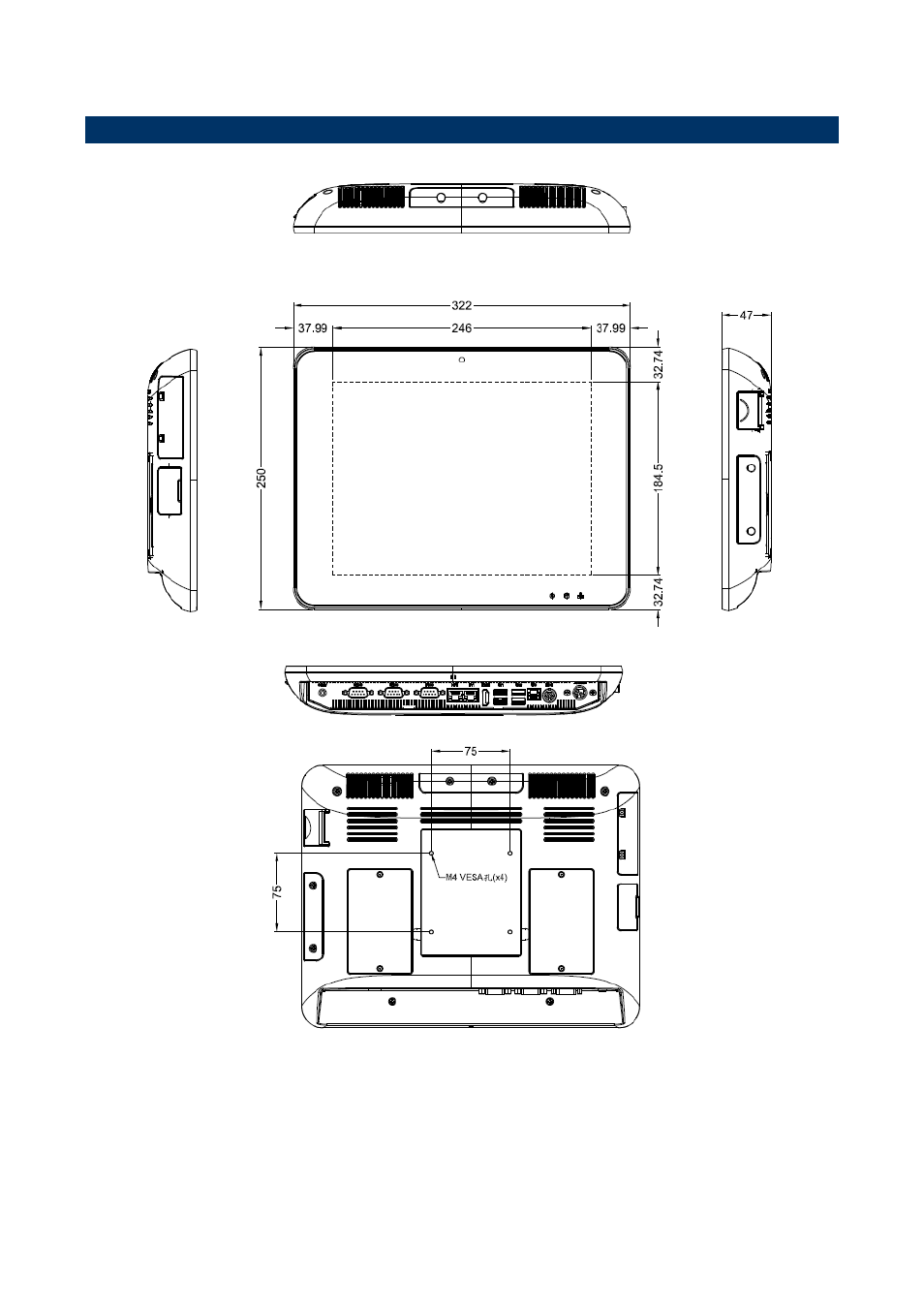 System dimensions | Avalue RITY122 User Manual | Page 9 / 15