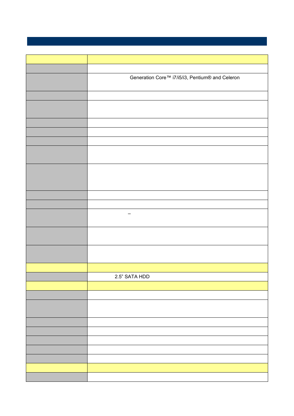 System specifications, 3 system specifications | Avalue SOPM-QM87 User Manual | Page 5 / 11