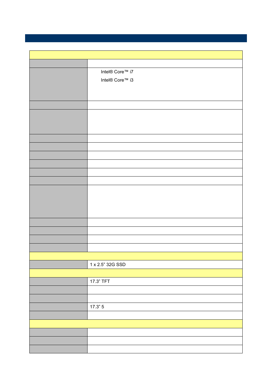 System specifications, 3 system specifications | Avalue AID-173SHRJ User Manual | Page 5 / 8