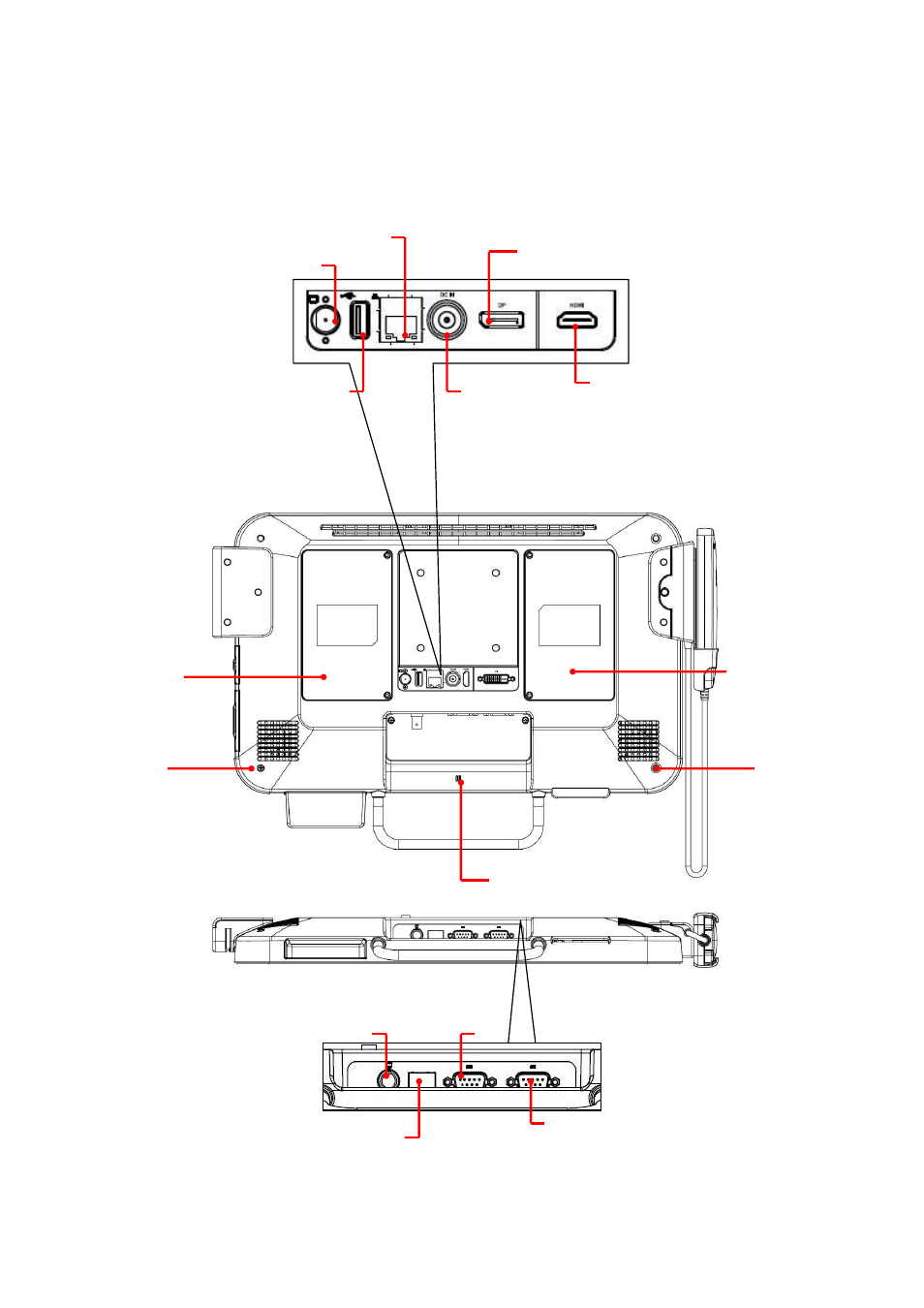 2 rear & bottom view | Avalue AID-173SHR User Manual | Page 7 / 31