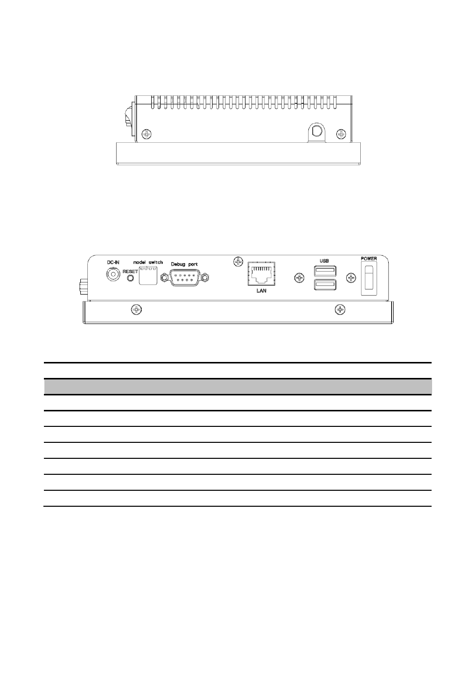 Left side view, Rear view, Connectors | Avalue FPC-08R1 User Manual | Page 6 / 12