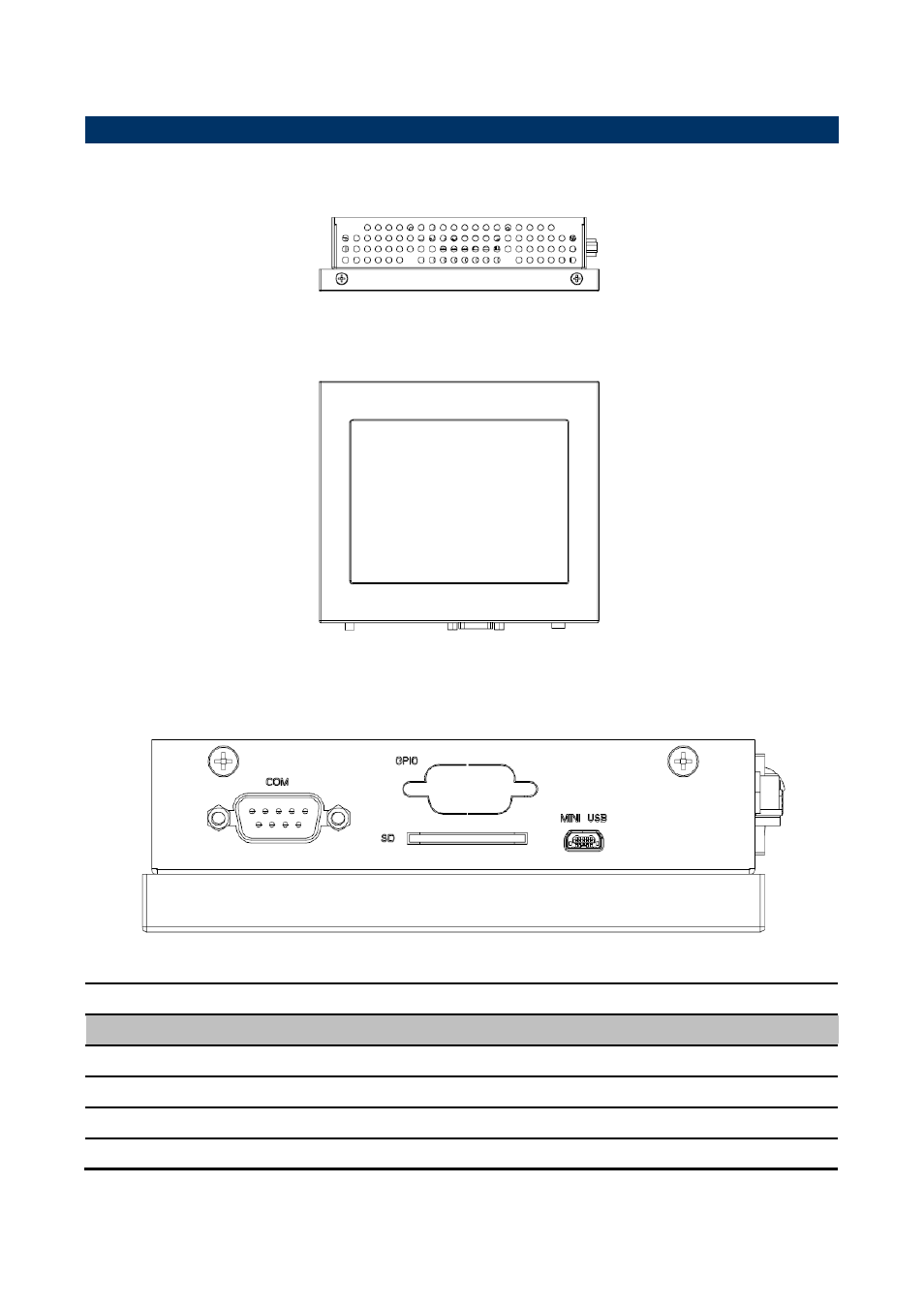 System overview, Front & top view, Right side view | 4 system overview, Connectors | Avalue FPC-05R1 User Manual | Page 6 / 12