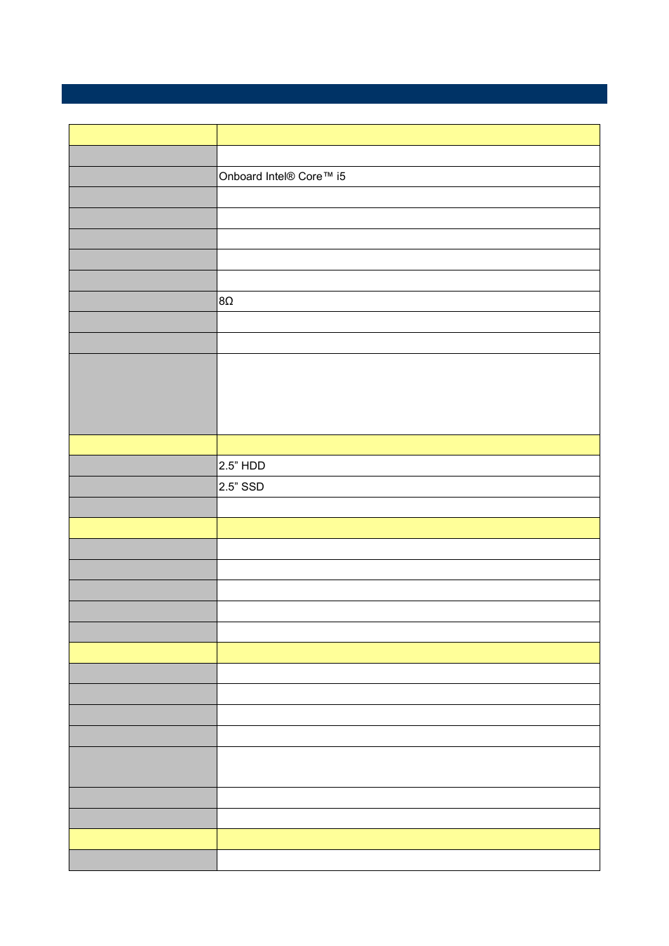 System specifications, 3 system specifications | Avalue PPC-1528 User Manual | Page 5 / 11