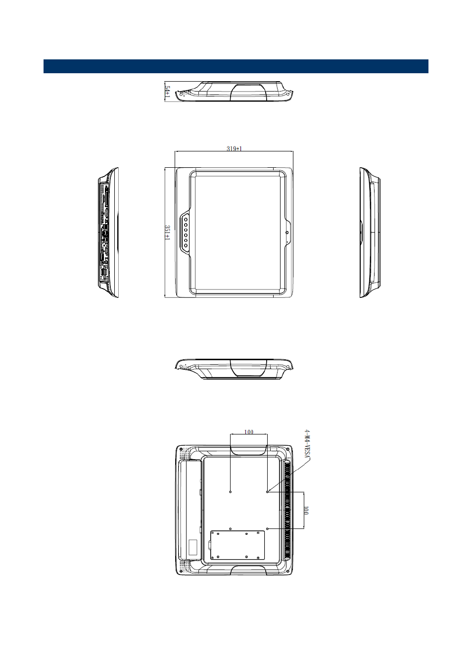 System dimensions | Avalue PPC-1528 User Manual | Page 8 / 11