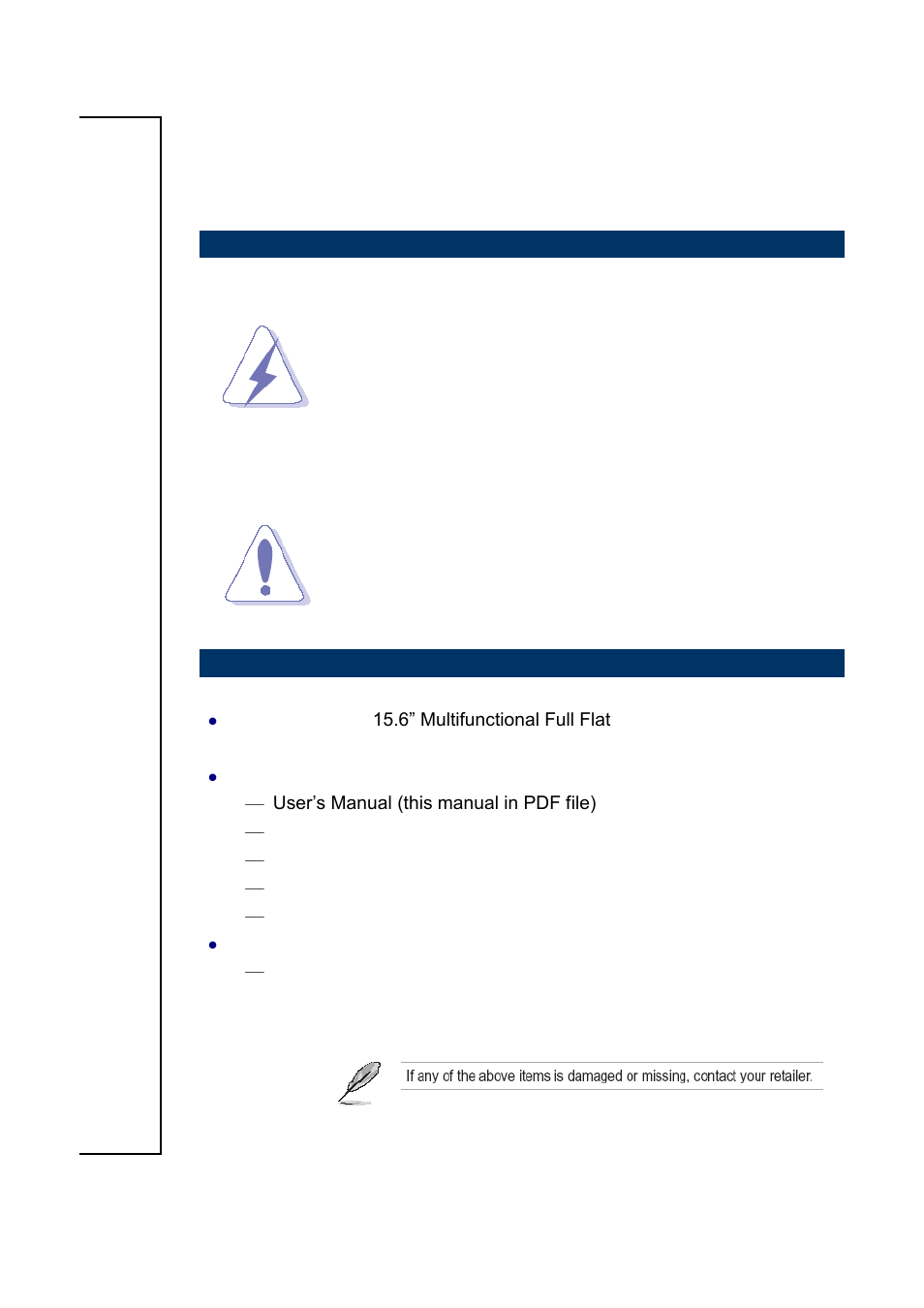 Getting started, Safety precautions, Packing list | Avalue BFC-15W9 User Manual | Page 4 / 12