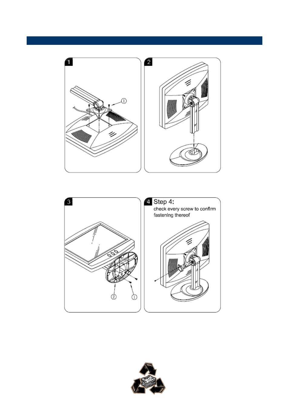 Stand installation | Avalue APC-18W9 User Manual | Page 12 / 12