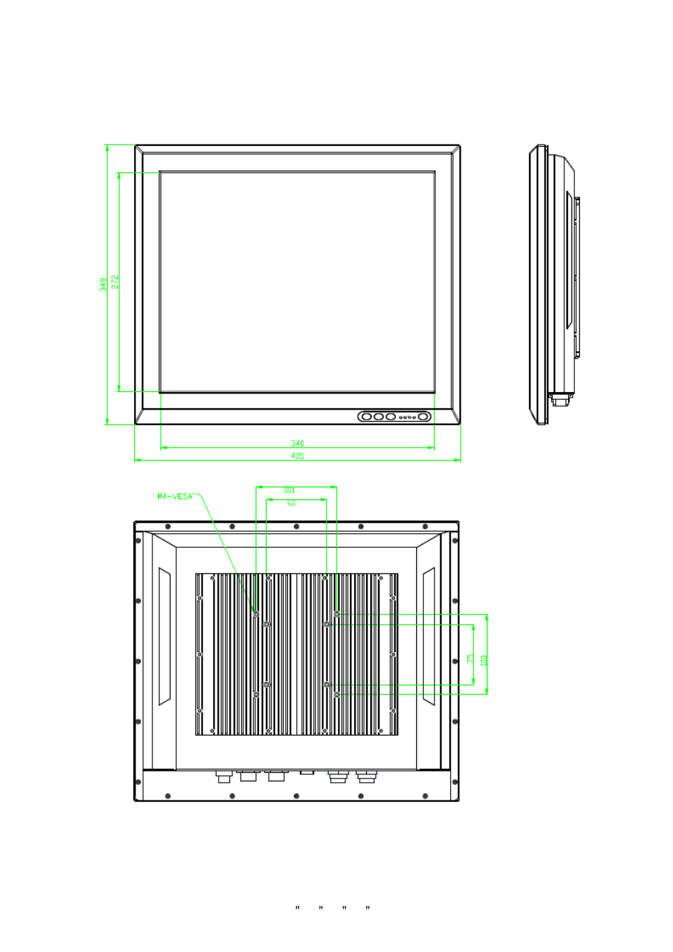 Spc-17 front, rear and side view | Avalue SPC-1205 User Manual | Page 15 / 16