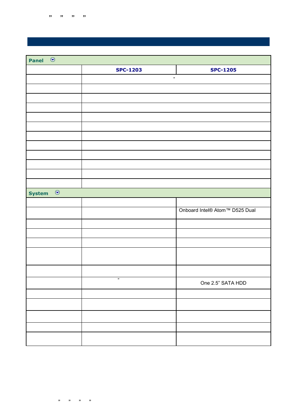 System specifications, 3 system specifications | Avalue SPC-1205 User Manual | Page 4 / 16