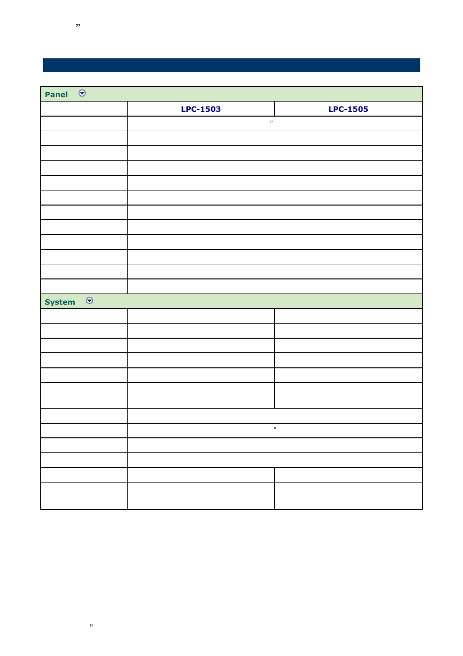 3 system specifications | Avalue LPC-1505 User Manual | Page 4 / 12