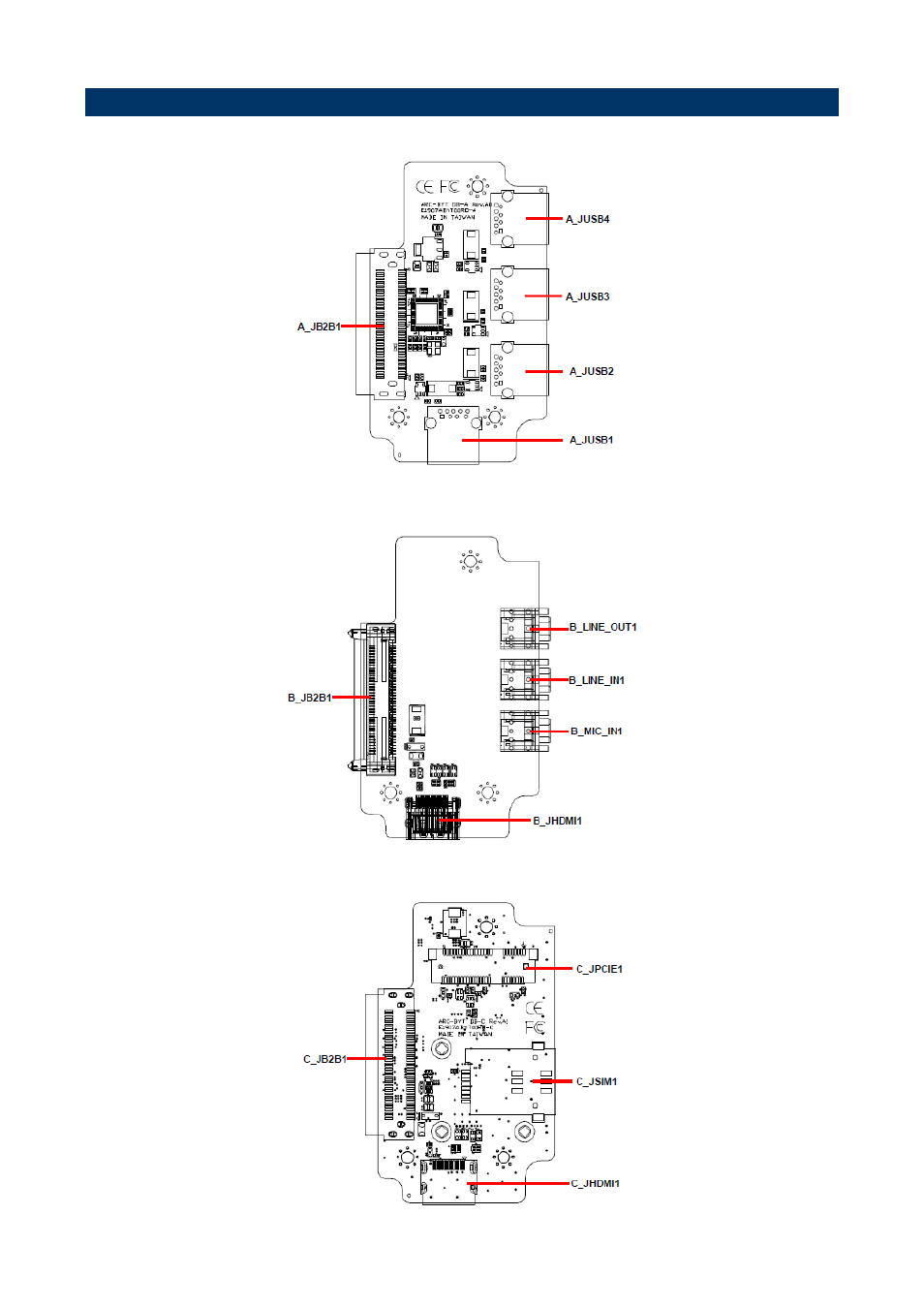 7 arc-byt db-a/b/c/d/e/f/g/h/k overviews, Arc-byt db-a, Arc-byt db-b | Arc-byt db-c | Avalue ARC-1209 User Manual | Page 30 / 43