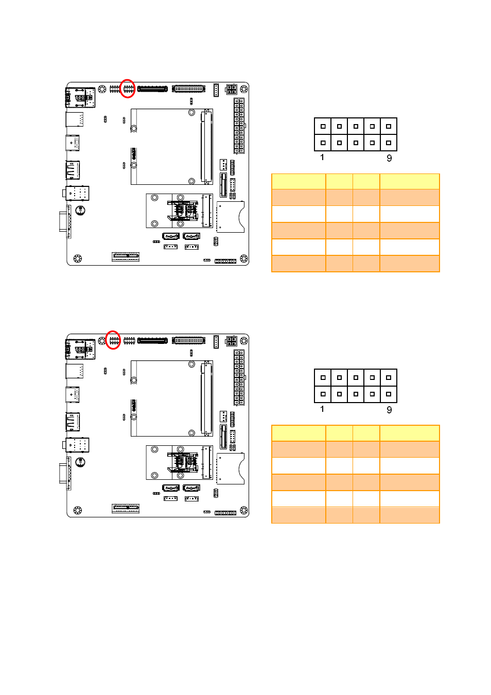 Usb connector 2 & 3 (jusb2), Usb connector 4 & 5 (jusb3) | Avalue EEV-Q702 User Manual | Page 15 / 20