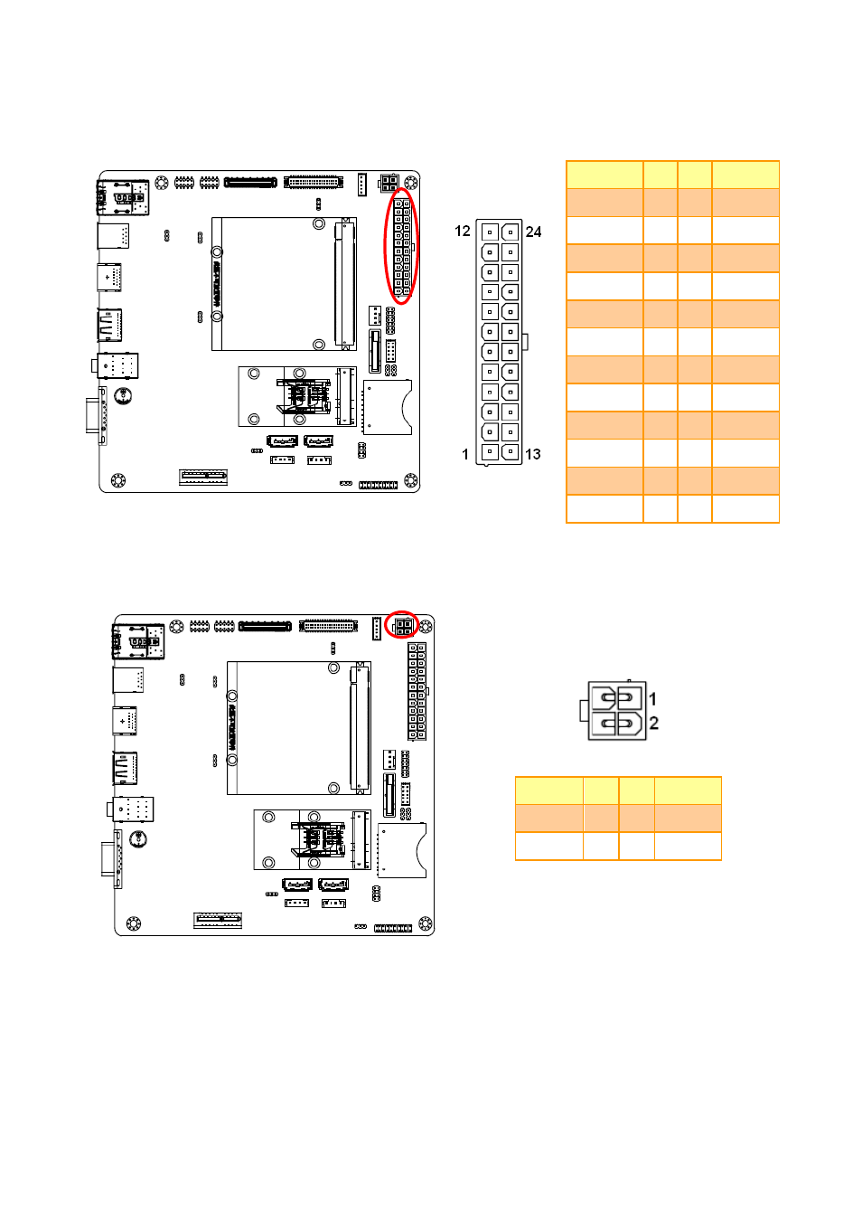 Atx1 power connector (pwr1), Atx2 power connector (pwr2) | Avalue EEV-Q702 User Manual | Page 16 / 20