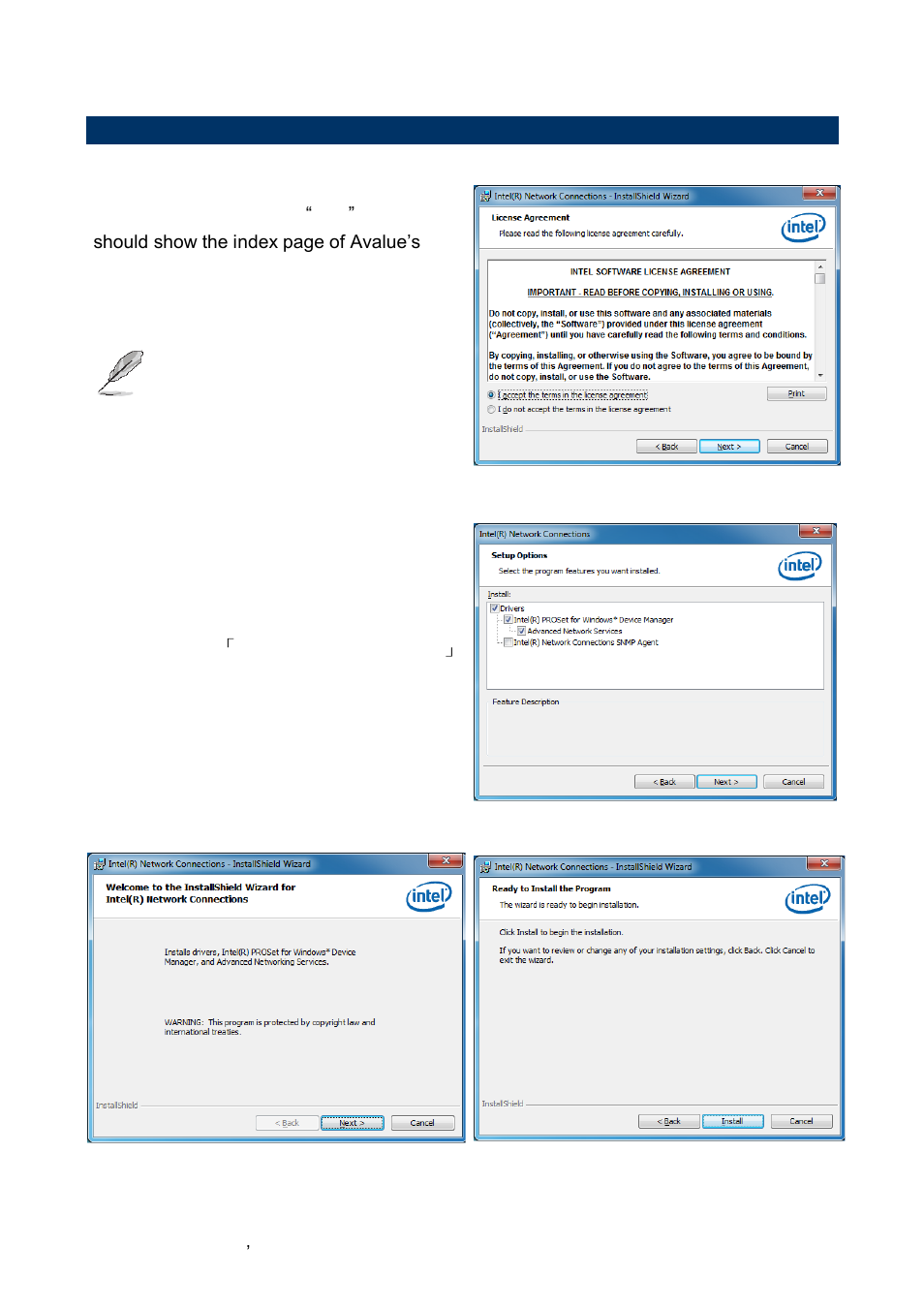 Install ethernet driver (for realtek 82574l) | Avalue EQM-CDV User Manual | Page 56 / 60