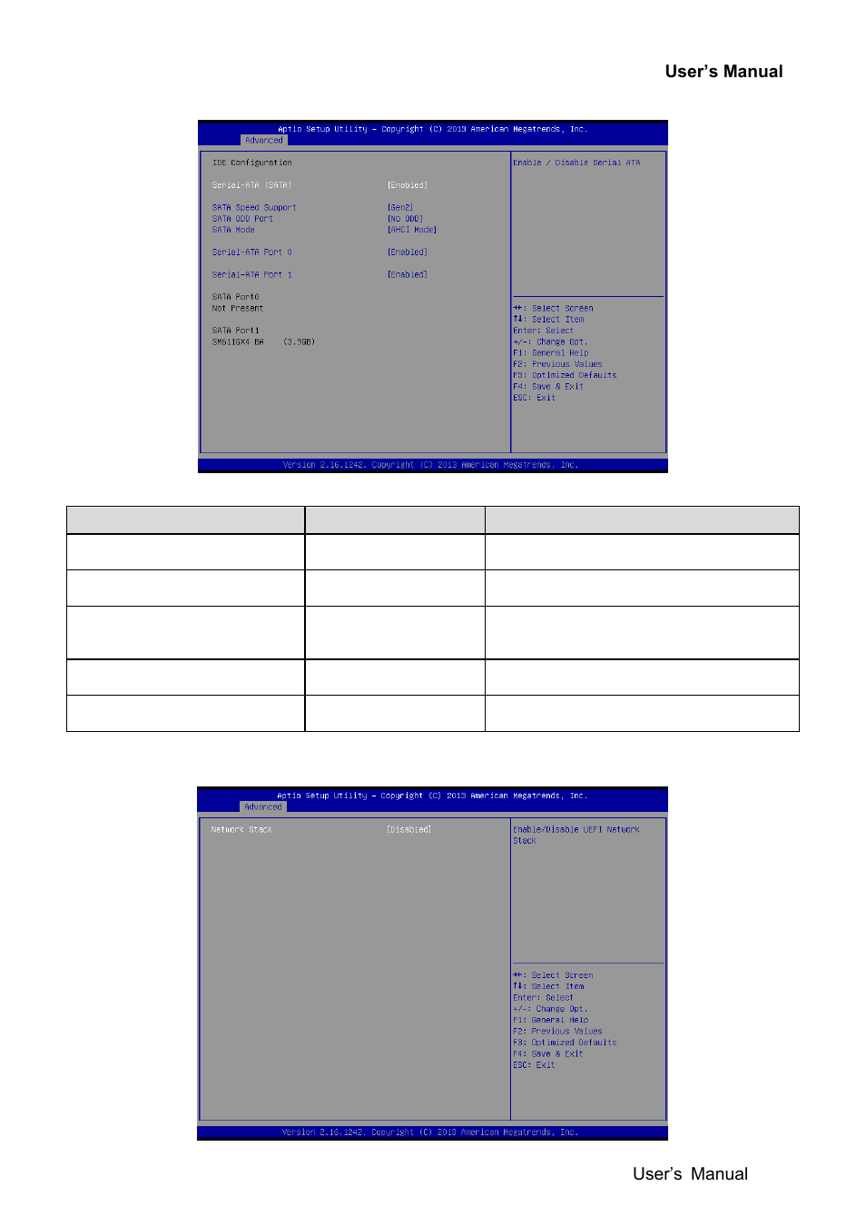 Ide configuration, Network stack configuration | Avalue EQM-BYT User Manual | Page 27 / 53
