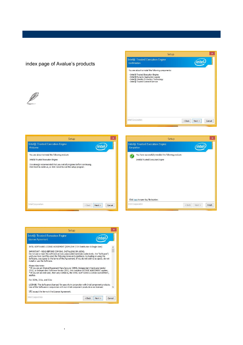 Install txe driver | Avalue EQM-BYT User Manual | Page 46 / 53