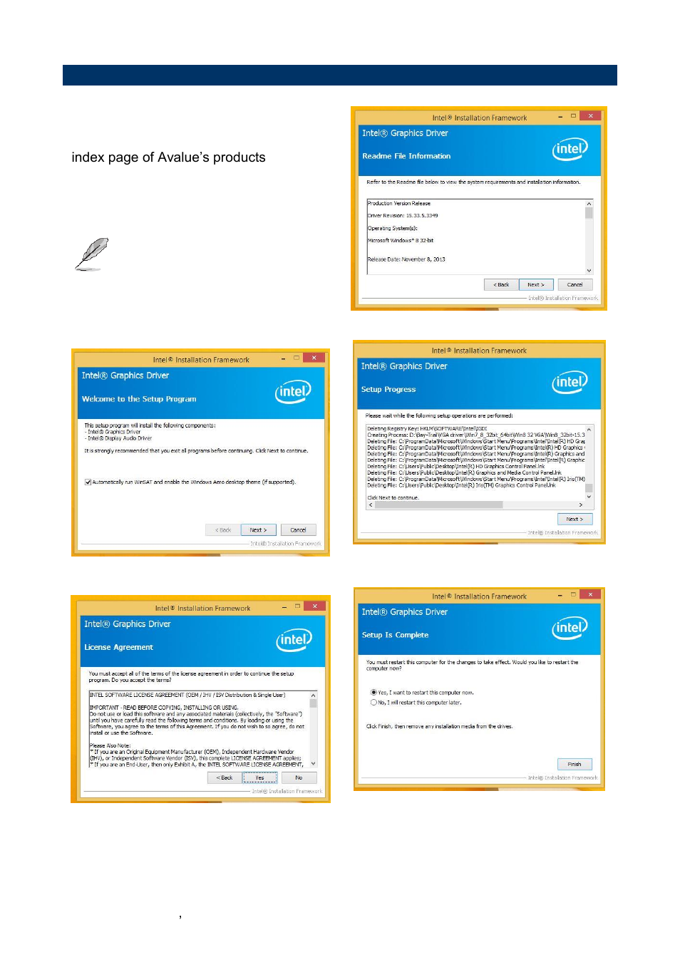 Install vga driver | Avalue EQM-BYT User Manual | Page 48 / 53