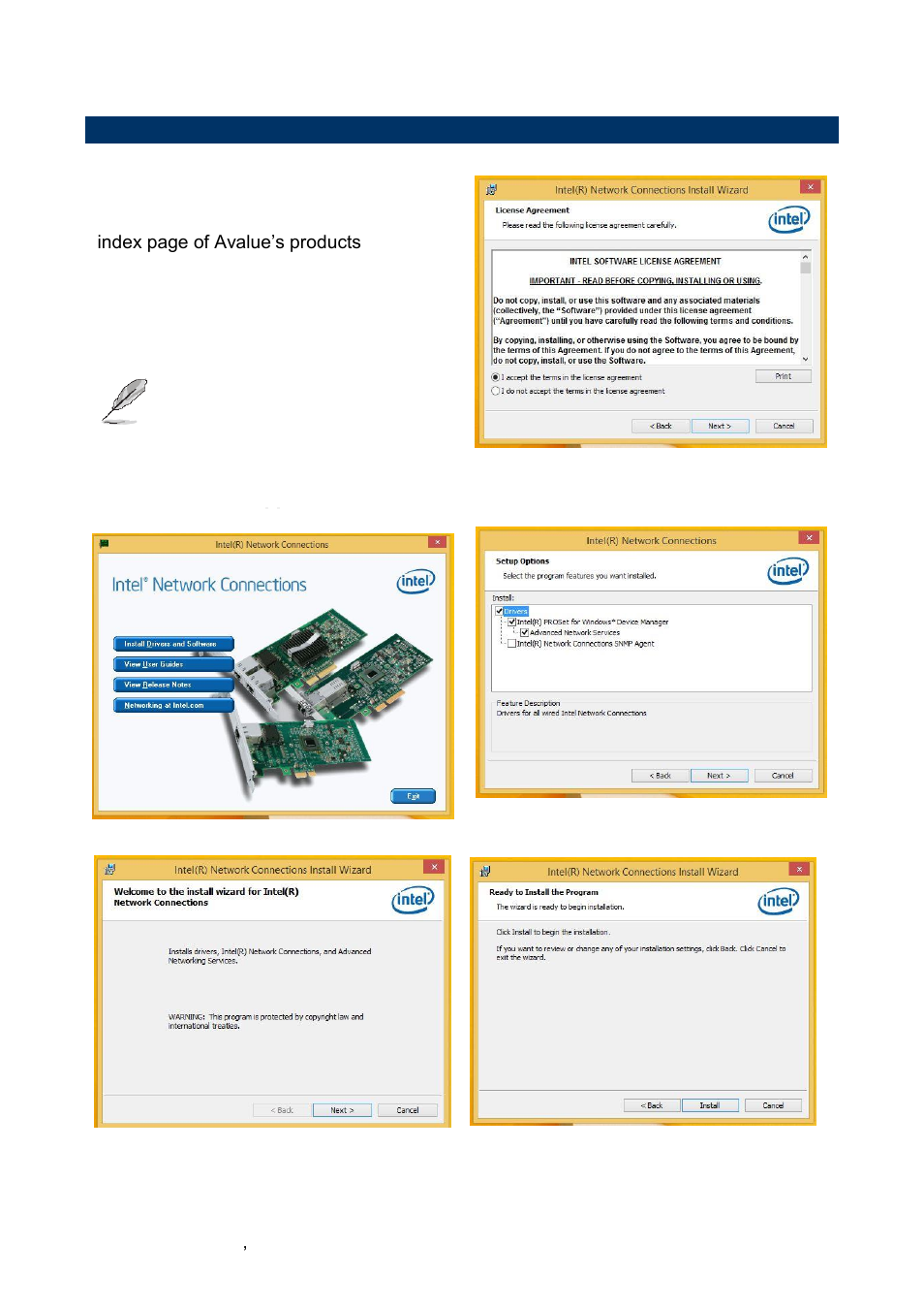 Install ethernet driver (for intel i211at) | Avalue EQM-BYT User Manual | Page 50 / 53