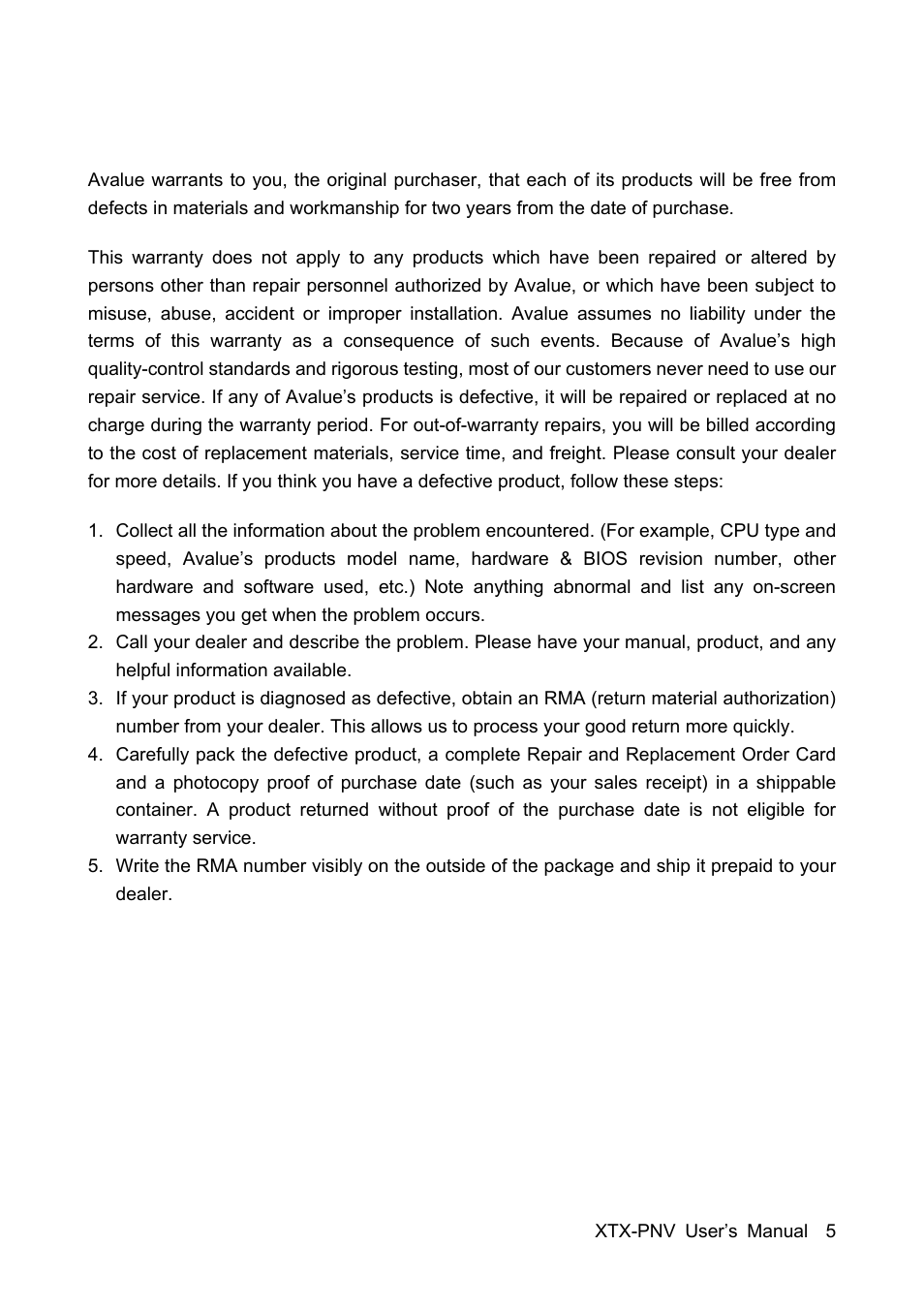 Avalue XTX-PNV User Manual | Page 5 / 67