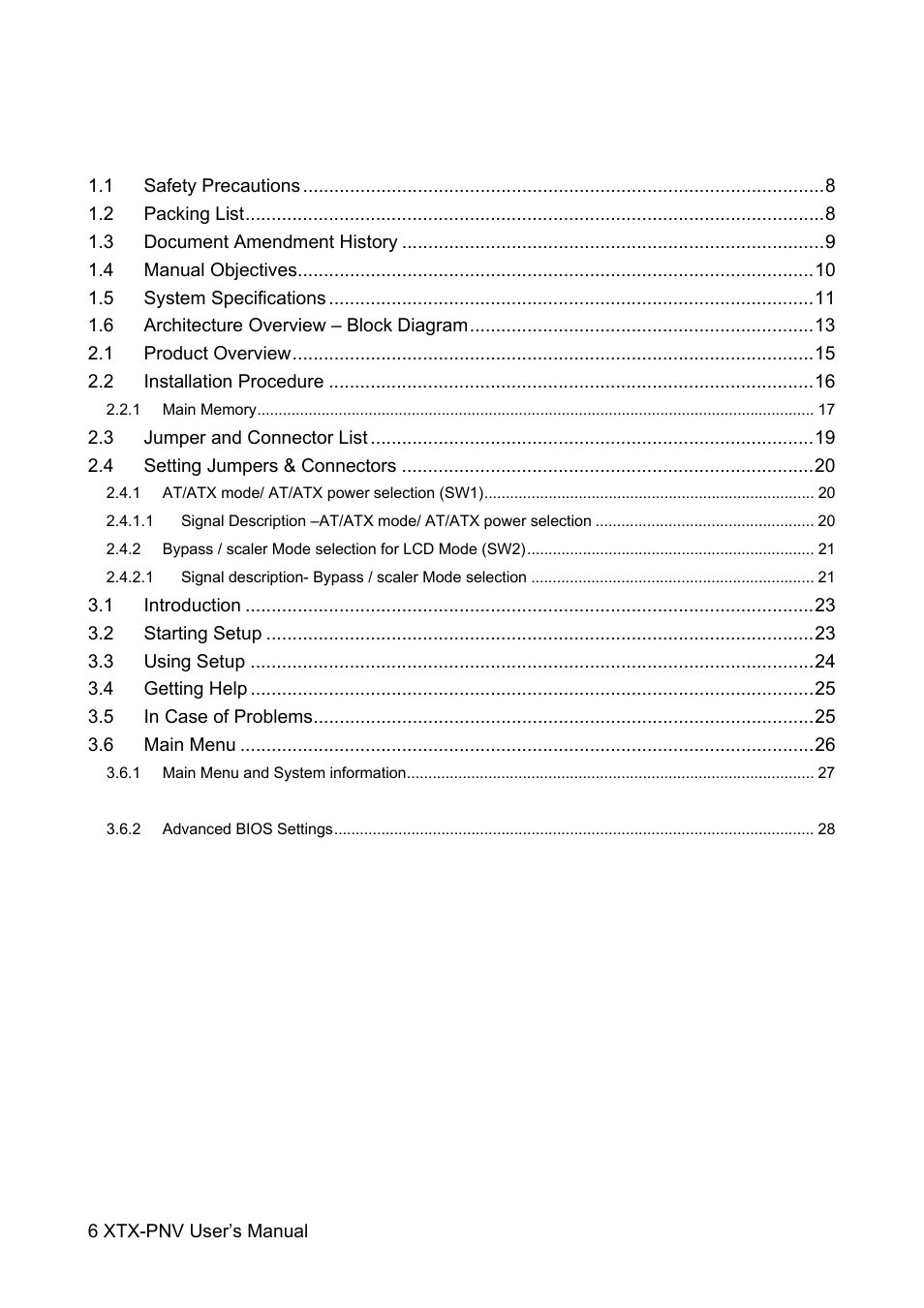 Avalue XTX-PNV User Manual | Page 6 / 67