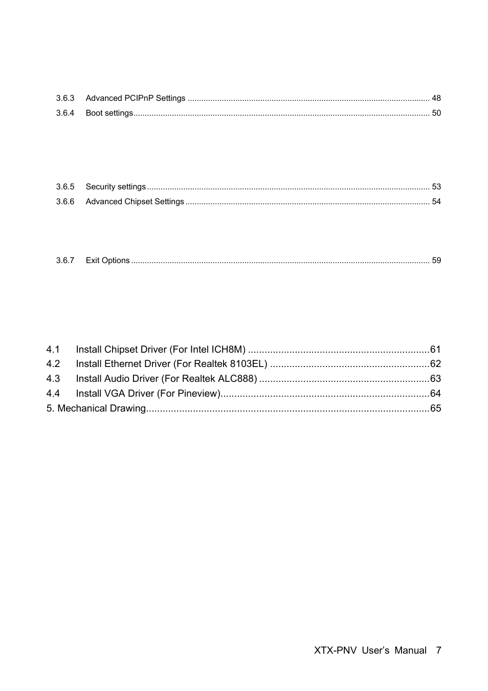 Avalue XTX-PNV User Manual | Page 7 / 67