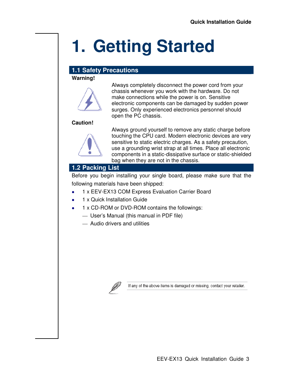Getting started | Avalue EEV-EX13 User Manual | Page 3 / 20
