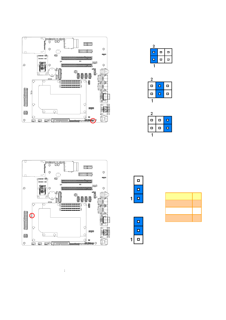 Com1 pin 9 signal select (jri1), At power selector (jat1) | Avalue EEV-EX14 User Manual | Page 12 / 28