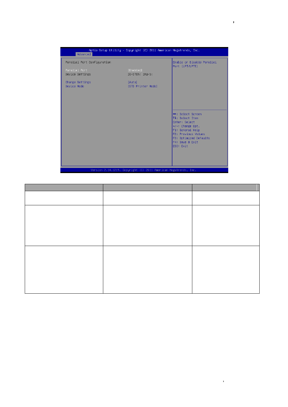 Parallel port configuration | Avalue ESM-QM77B User Manual | Page 49 / 75