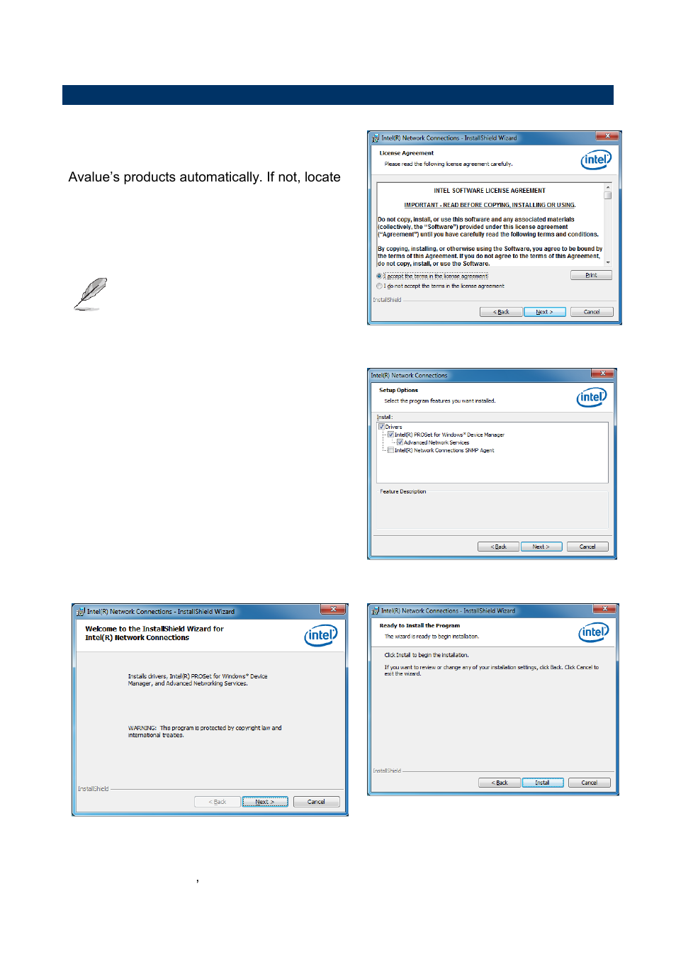 Install lan driver (for intel 82579) | Avalue ESM-QM77B User Manual | Page 68 / 75