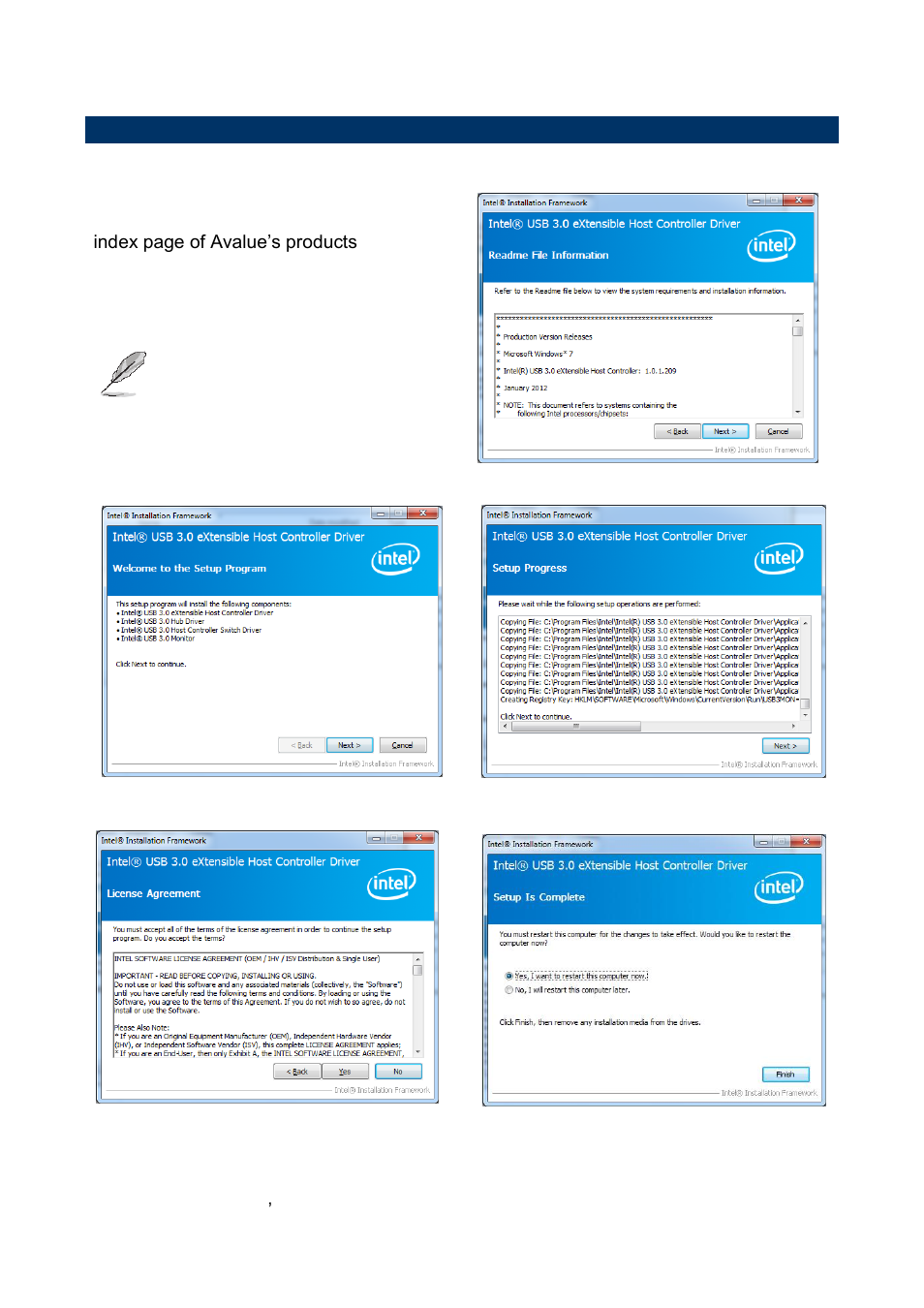 Install usb 3.0 driver (for intel qm77) | Avalue ESM-QM77B User Manual | Page 70 / 75