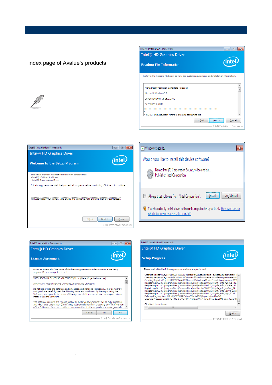 Install display driver (for intel qm77) | Avalue ESM-QM77 User Manual | Page 76 / 85