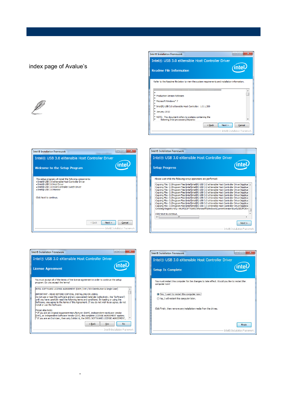 Install usb 3.0 driver (for intel qm77) | Avalue ESM-QM77 User Manual | Page 80 / 85