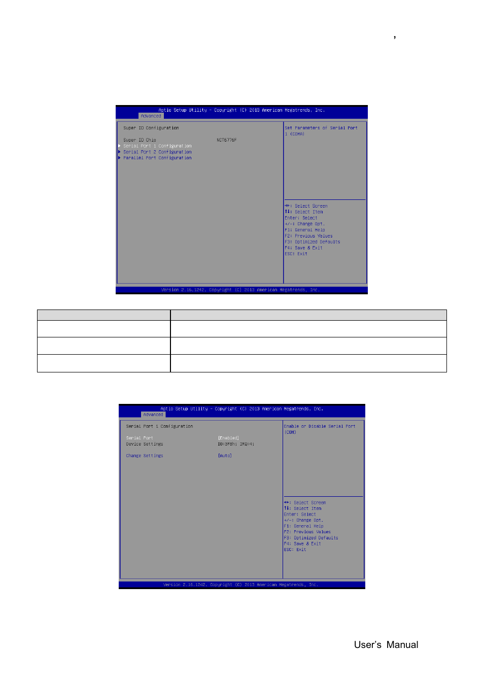 Nct6776 super io configuration, Serial port 1 configuration | Avalue ESM-BYT User Manual | Page 41 / 76