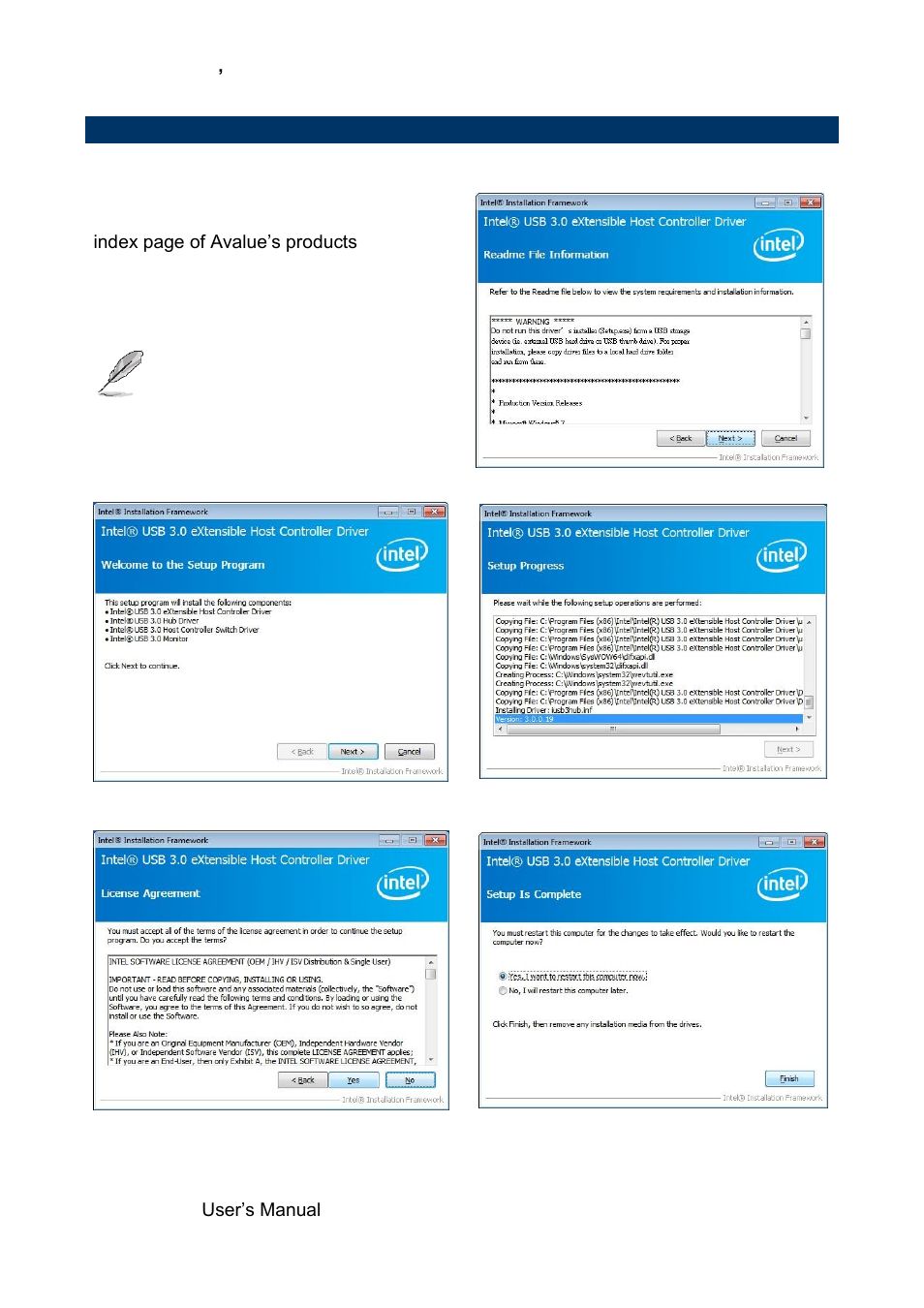 4 install usb 3.0 driver | Avalue ESM-BYT User Manual | Page 72 / 76