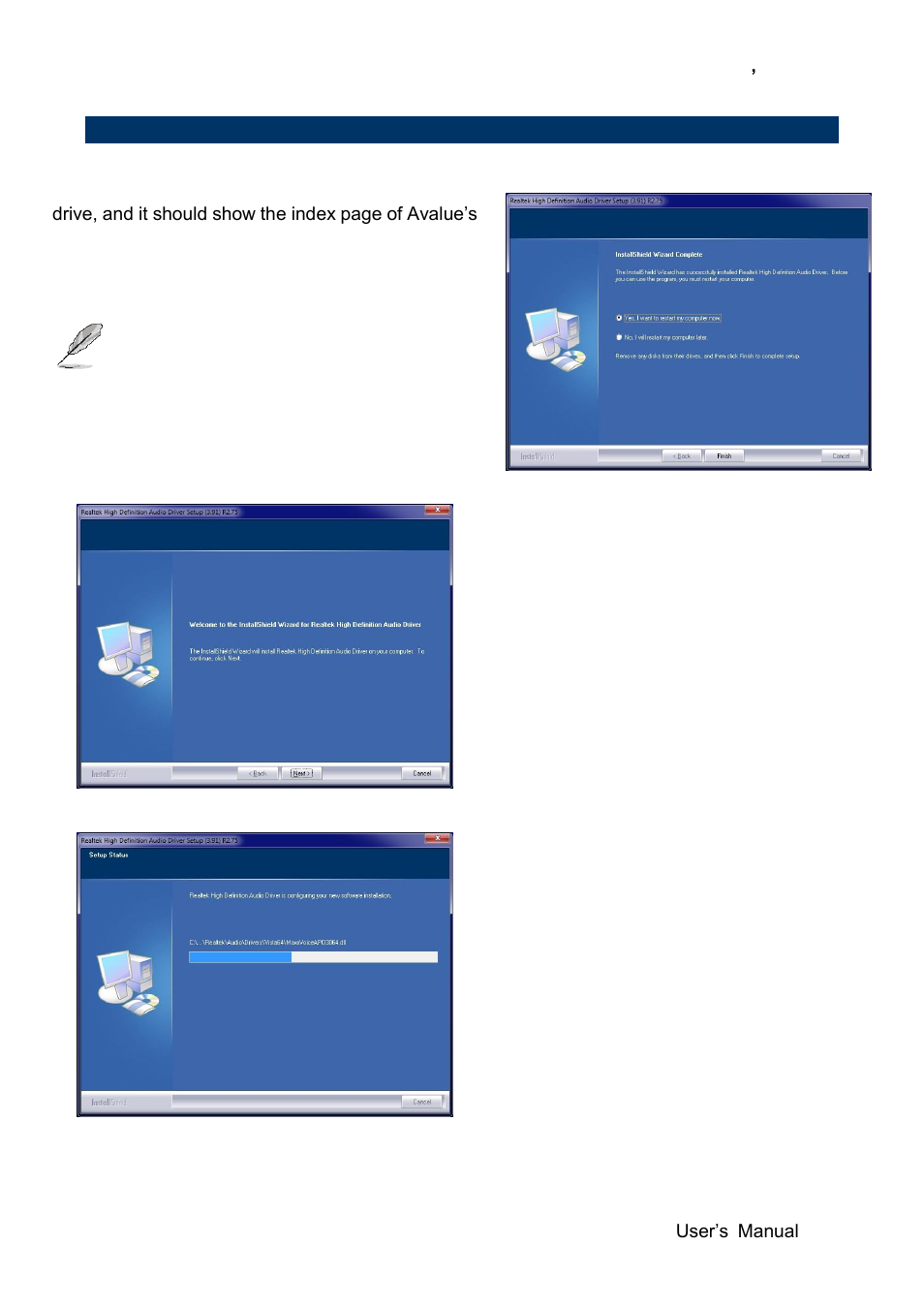 5 install audio driver | Avalue ESM-BYT User Manual | Page 73 / 76