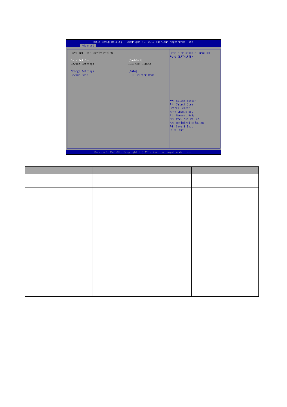 Parallel port configuration | Avalue ESM-QM87 User Manual | Page 55 / 82