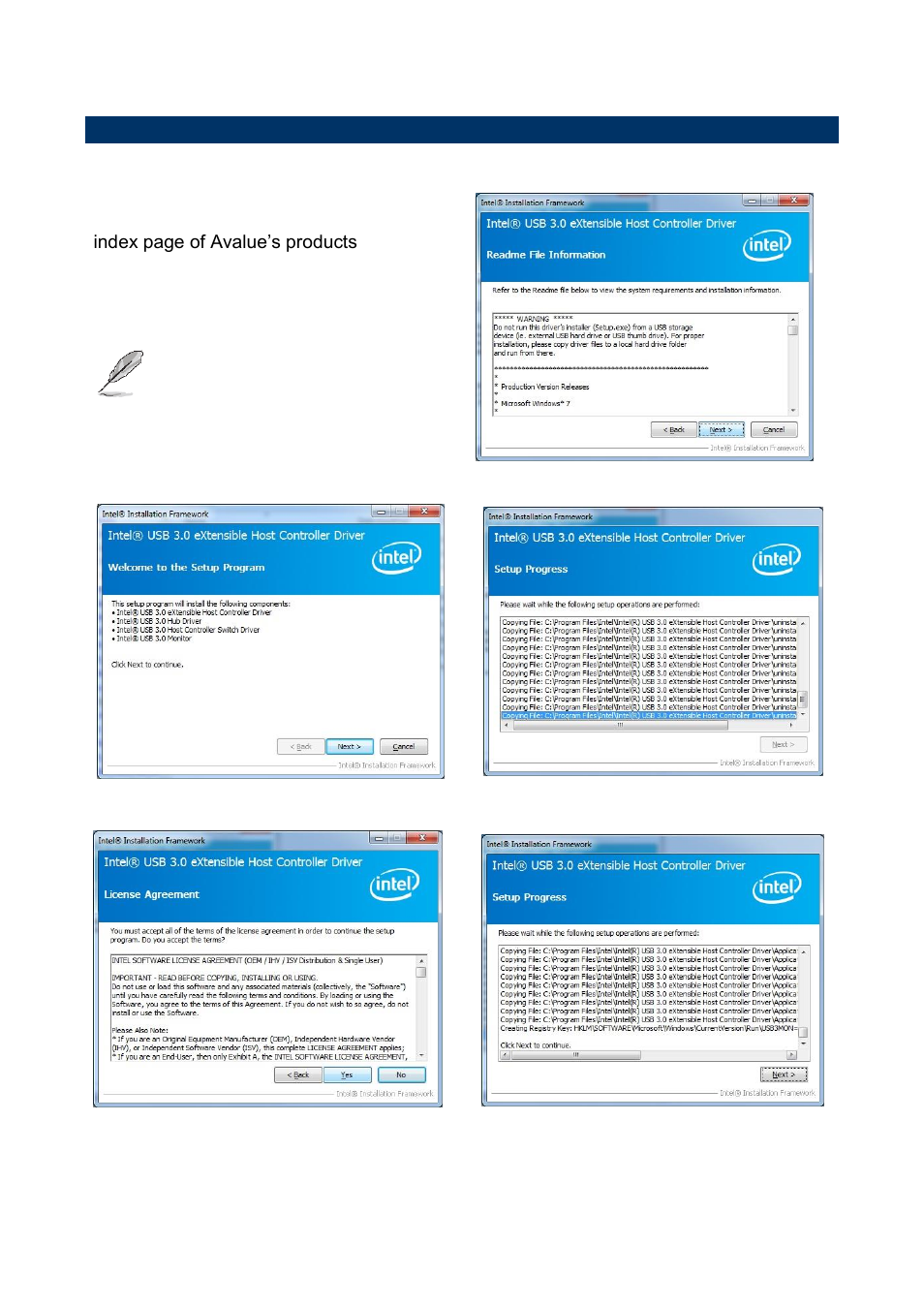 Install usb 3.0 driver | Avalue ESM-QM87 User Manual | Page 77 / 82