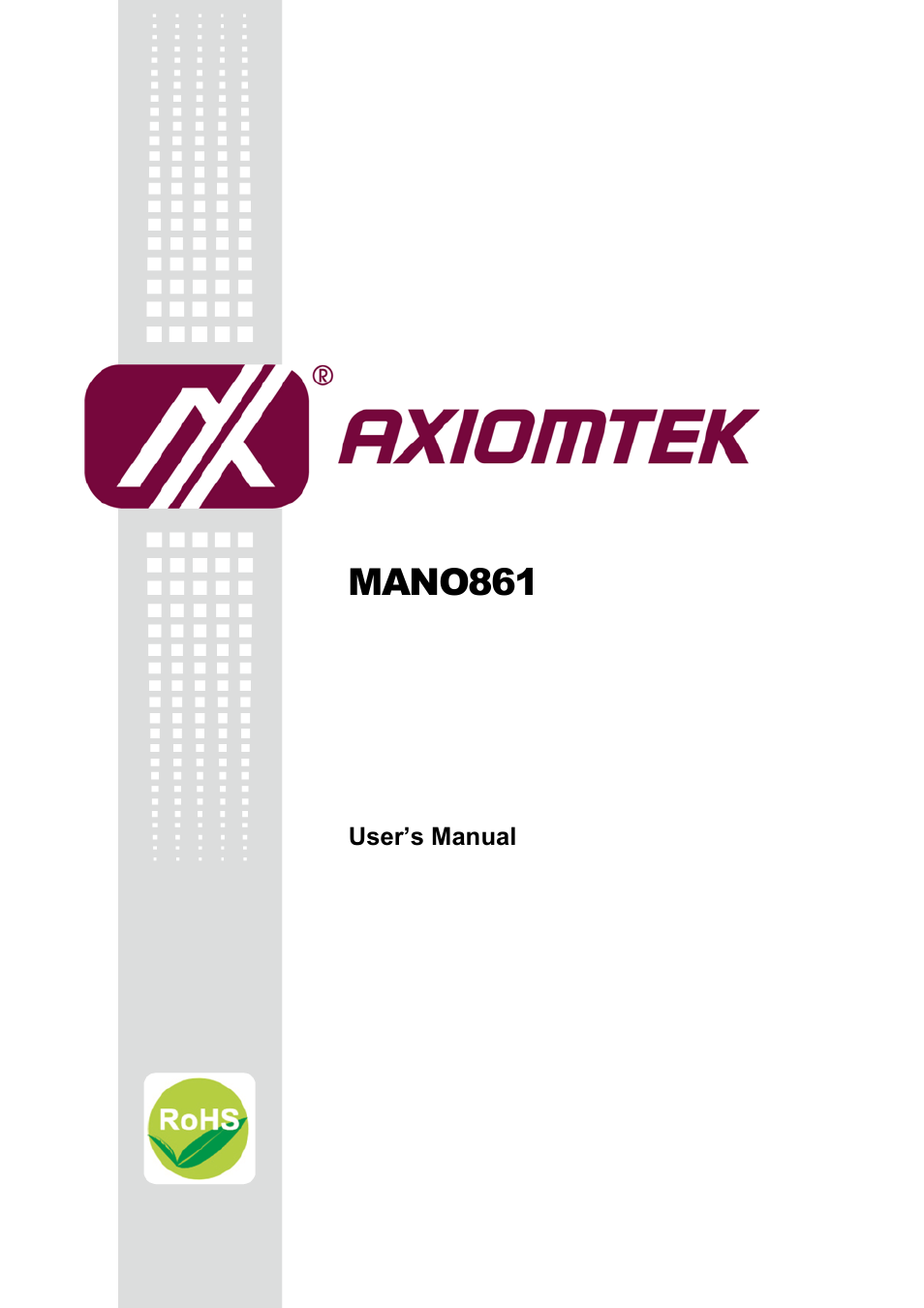 Axiomtek MANO861 User Manual | 72 pages