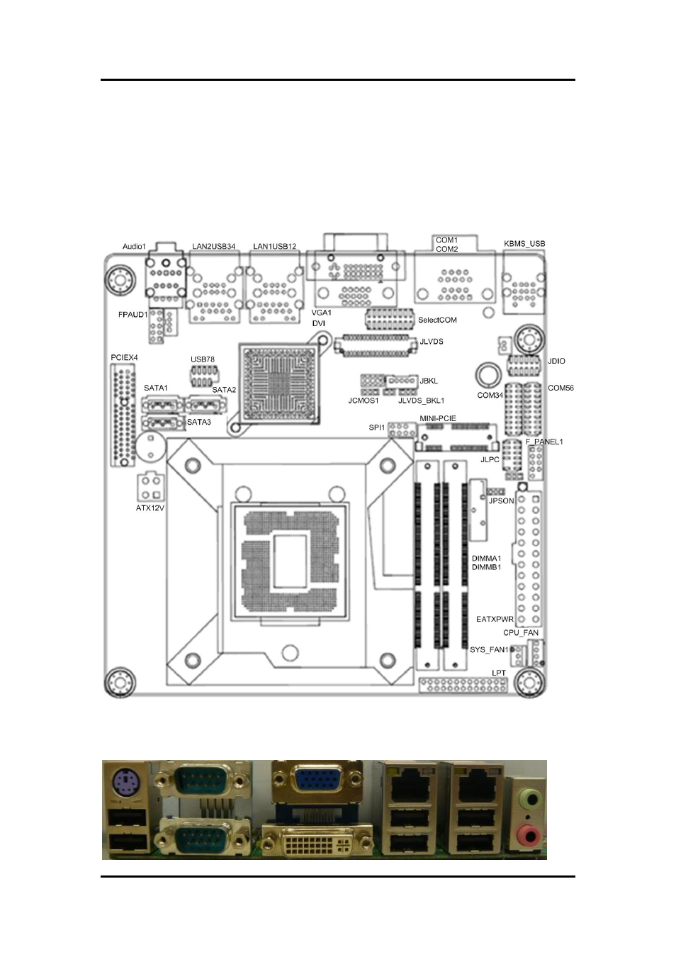 Chapter 2, Board and pin assignments, Board layout | Rear panel i/o, Chapter 2 board and pin assignments | Axiomtek MANO861 User Manual | Page 13 / 72