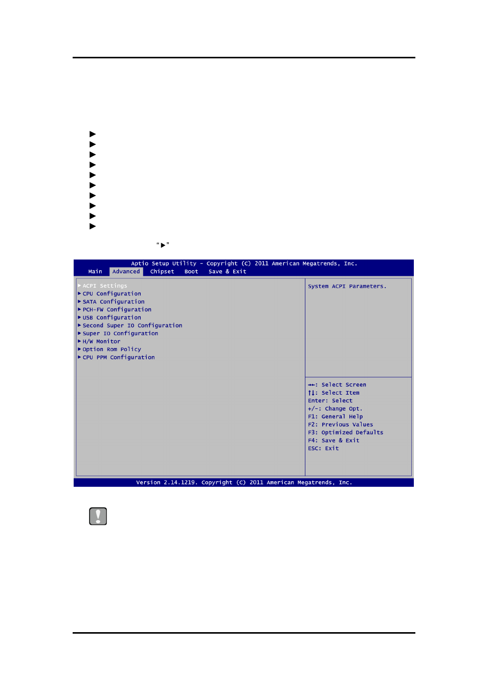 Advanced menu, 4 advanced menu | Axiomtek MANO861 User Manual | Page 48 / 72