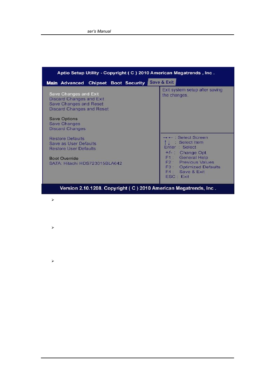Save & exit menu, 8 save & exit menu | Axiomtek IPC932-230-FL-ECM User Manual | Page 52 / 54