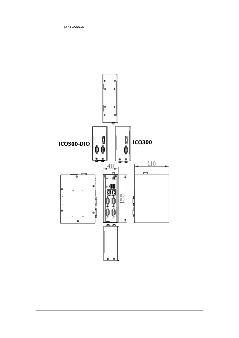 Dimensions, 3 dimensions | Axiomtek ICO300 User Manual | Page 14 / 58